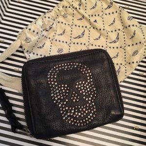 Zadig & Voltaire leather skull coin purse wallet